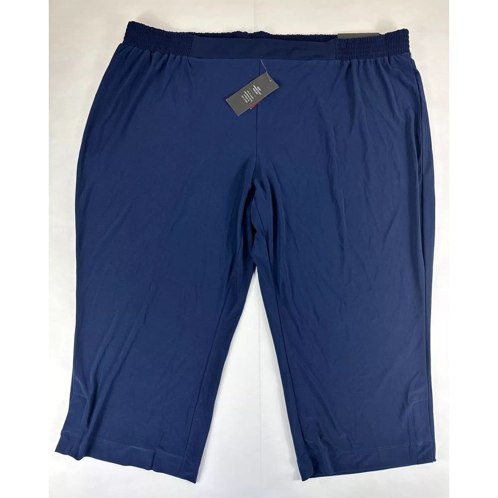 VIP Avenue Pants Womens Sz 26/28 Blue Pull On Stretch Elastic‎ Waist Elastic NEW